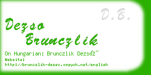 dezso brunczlik business card